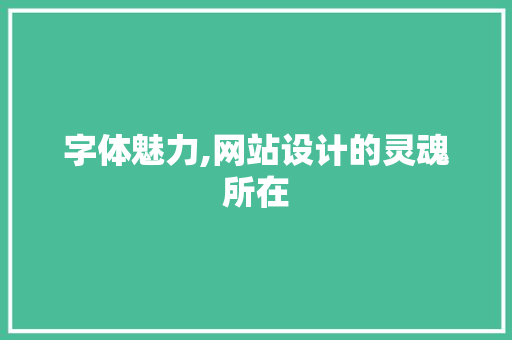 字体魅力,网站设计的灵魂所在 字体魅力,网站设计的灵魂所在 网站建设公司
