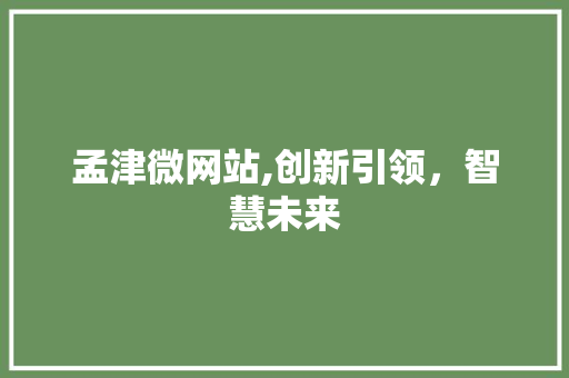 孟津微网站,创新引领，智慧未来 孟津微网站,创新引领，智慧未来 SEO关键词