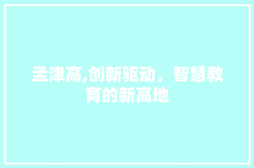 孟津高,创新驱动，智慧教育的新高地 孟津高,创新驱动，智慧教育的新高地 SEO关键词