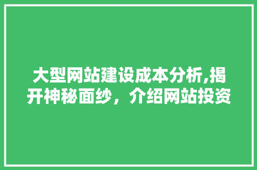 大型网站建设成本分析,揭开神秘面纱，介绍网站投资真相