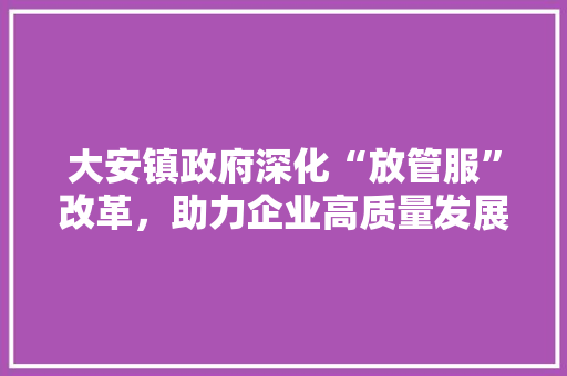 大安镇政府深化“放管服”改革，助力企业高质量发展 大安镇政府深化“放管服”改革，助力企业高质量发展 必应SEO