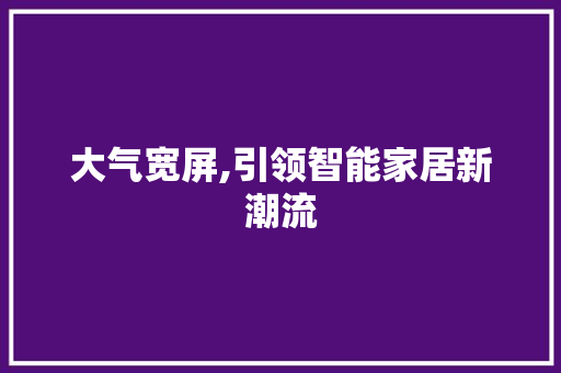 大气宽屏,引领智能家居新潮流 大气宽屏,引领智能家居新潮流 必应SEO