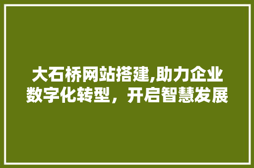 大石桥网站搭建,助力企业数字化转型，开启智慧发展新篇章 大石桥网站搭建,助力企业数字化转型，开启智慧发展新篇章 搜狗SEO