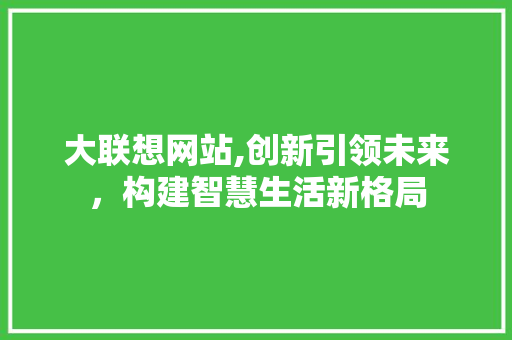 大联想网站,创新引领未来，构建智慧生活新格局
