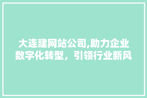 大连建网站公司,助力企业数字化转型，引领行业新风尚