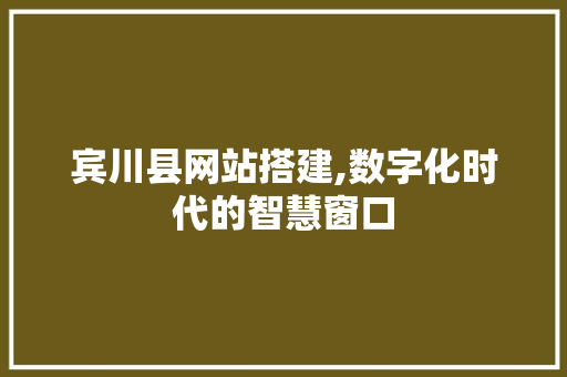 宾川县网站搭建,数字化时代的智慧窗口 宾川县网站搭建,数字化时代的智慧窗口 网站建设公司