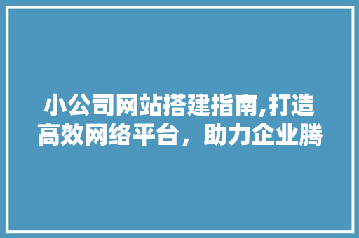 小公司网站搭建指南,打造高效网络平台，助力企业腾飞