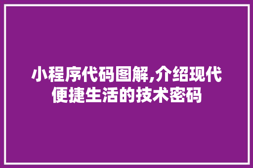 小程序代码图解,介绍现代便捷生活的技术密码