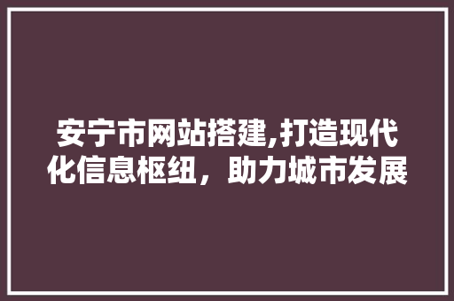 安宁市网站搭建,打造现代化信息枢纽，助力城市发展新篇章