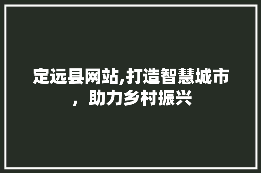 定远县网站,打造智慧城市，助力乡村振兴 定远县网站,打造智慧城市，助力乡村振兴 网站建设公司