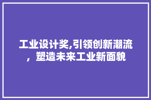 工业设计奖,引领创新潮流，塑造未来工业新面貌