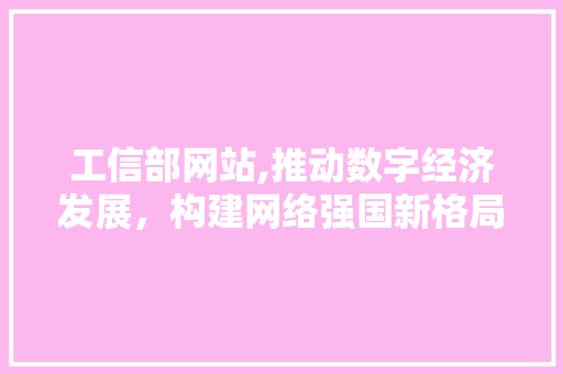 工信部网站,推动数字经济发展，构建网络强国新格局 工信部网站,推动数字经济发展，构建网络强国新格局 必应SEO