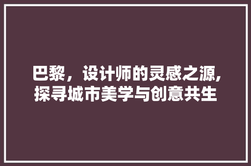 巴黎，设计师的灵感之源,探寻城市美学与创意共生 巴黎，设计师的灵感之源,探寻城市美学与创意共生 SEO关键词