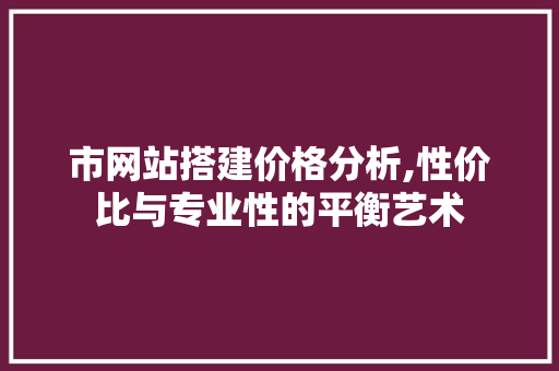 市网站搭建价格分析,性价比与专业性的平衡艺术 市网站搭建价格分析,性价比与专业性的平衡艺术 SEO关键词