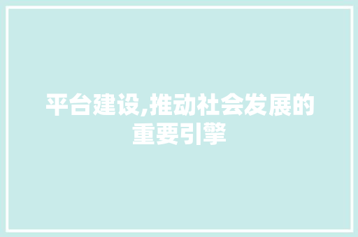 平台建设,推动社会发展的重要引擎 平台建设,推动社会发展的重要引擎 百度SEO