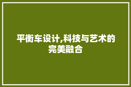 平衡车设计,科技与艺术的完美融合 平衡车设计,科技与艺术的完美融合 神马SEO