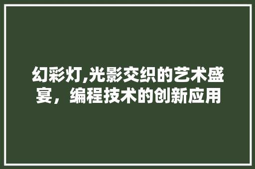 幻彩灯,光影交织的艺术盛宴，编程技术的创新应用 幻彩灯,光影交织的艺术盛宴，编程技术的创新应用 必应SEO