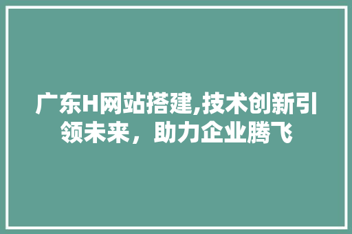 广东H网站搭建,技术创新引领未来，助力企业腾飞 广东H网站搭建,技术创新引领未来，助力企业腾飞 网站建设公司
