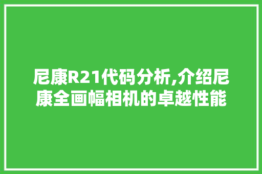 尼康R21代码分析,介绍尼康全画幅相机的卓越性能 SEO关键词 尼康R21代码分析,介绍尼康全画幅相机的卓越性能 尼康R21代码分析,介绍尼康全画幅相机的卓越性能 SEO关键词