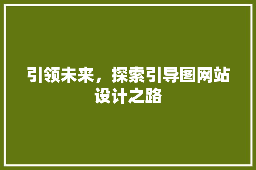 引领未来，探索引导图网站设计之路 引领未来，探索引导图网站设计之路 网站建设公司