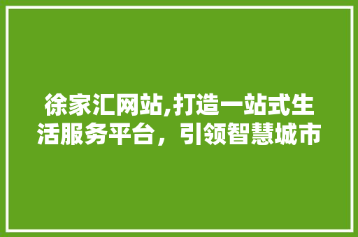 徐家汇网站,打造一站式生活服务平台，引领智慧城市新潮流 徐家汇网站,打造一站式生活服务平台，引领智慧城市新潮流 百度SEO
