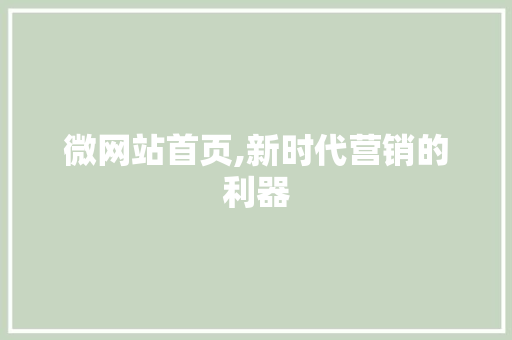 微网站首页,新时代营销的利器 微网站首页,新时代营销的利器 必应SEO