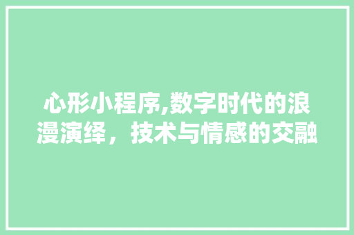 心形小程序,数字时代的浪漫演绎，技术与情感的交融 心形小程序,数字时代的浪漫演绎，技术与情感的交融 网站建设公司