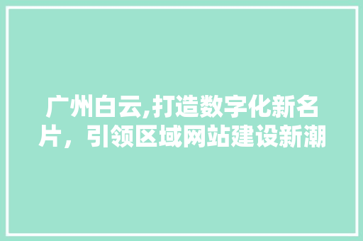广州白云,打造数字化新名片，引领区域网站建设新潮流