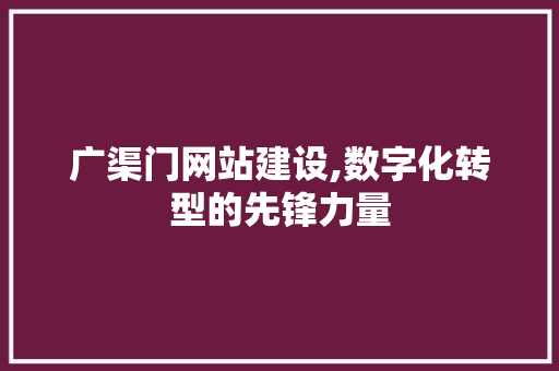广渠门网站建设,数字化转型的先锋力量 广渠门网站建设,数字化转型的先锋力量 网站建设公司