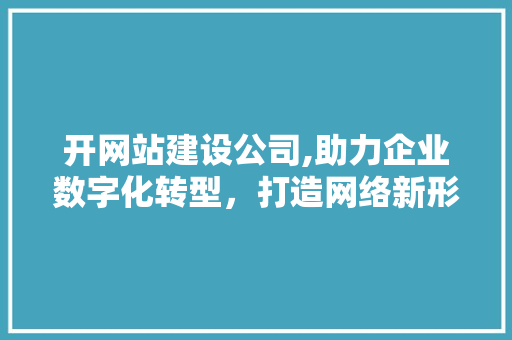 开网站建设公司,助力企业数字化转型，打造网络新形象