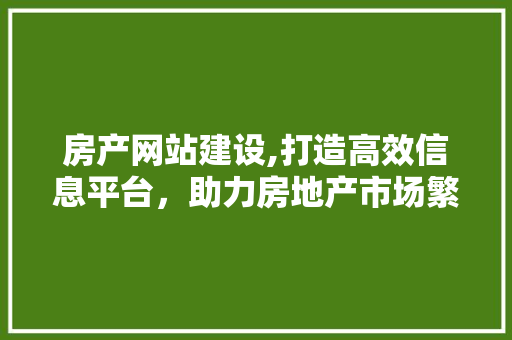 房产网站建设,打造高效信息平台，助力房地产市场繁荣发展