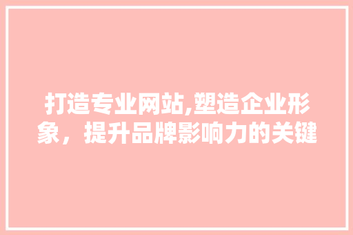 打造专业网站,塑造企业形象，提升品牌影响力的关键步骤 打造专业网站,塑造企业形象，提升品牌影响力的关键步骤 百度SEO
