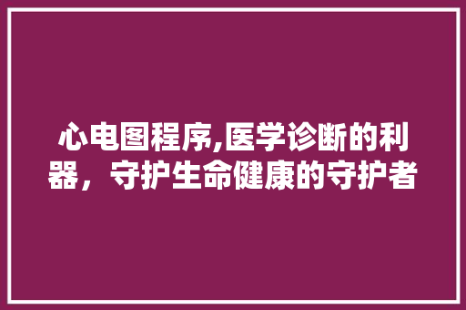 心电图程序,医学诊断的利器，守护生命健康的守护者 心电图程序,医学诊断的利器，守护生命健康的守护者 网站建设公司