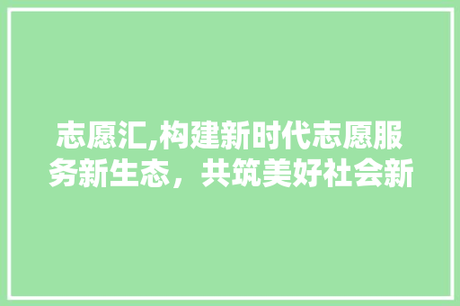 志愿汇,构建新时代志愿服务新生态，共筑美好社会新篇章 志愿汇,构建新时代志愿服务新生态，共筑美好社会新篇章 搜狗SEO