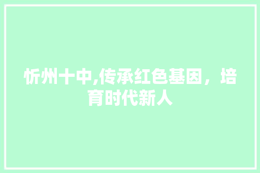 忻州十中,传承红色基因，培育时代新人 忻州十中,传承红色基因，培育时代新人 百度SEO
