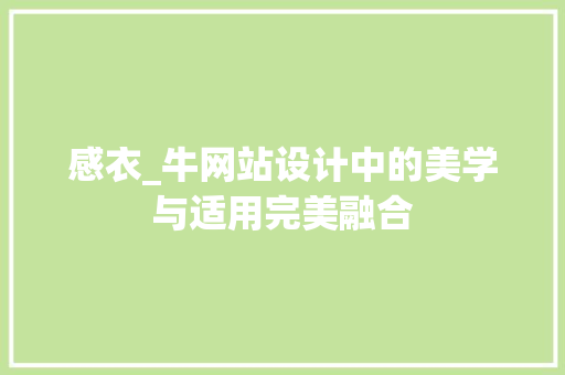 感衣_牛网站设计中的美学与适用完美融合 感衣_牛网站设计中的美学与适用完美融合 网站建设公司
