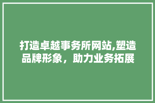 打造卓越事务所网站,塑造品牌形象，助力业务拓展