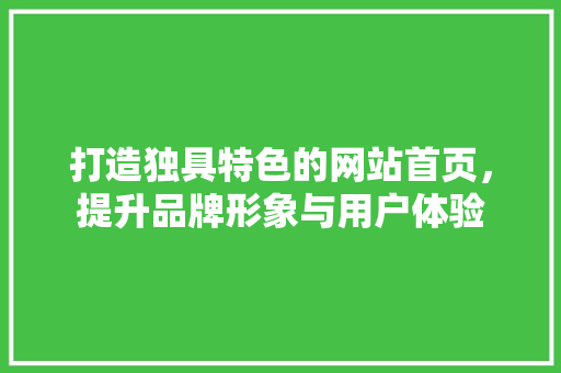 打造独具特色的网站首页，提升品牌形象与用户体验 打造独具特色的网站首页，提升品牌形象与用户体验 百度SEO