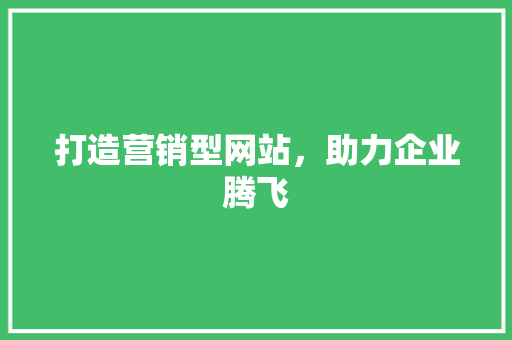 打造营销型网站，助力企业腾飞
