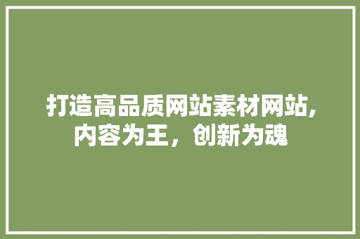 打造高品质网站素材网站,内容为王，创新为魂