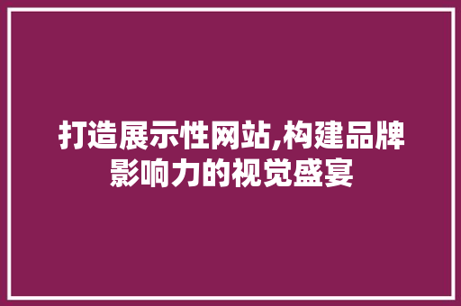 打造展示性网站,构建品牌影响力的视觉盛宴