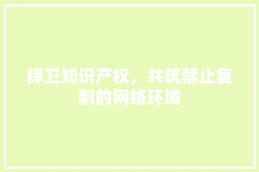 捍卫知识产权，共筑禁止复制的网络环境 捍卫知识产权，共筑禁止复制的网络环境 SEO关键词