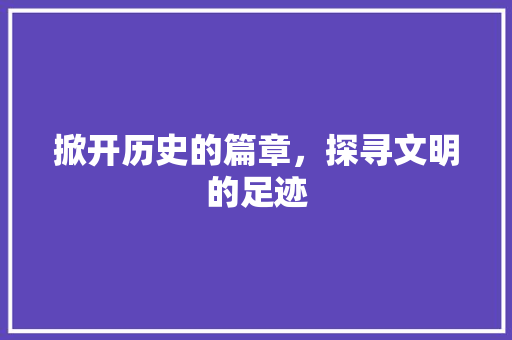 掀开历史的篇章，探寻文明的足迹 掀开历史的篇章，探寻文明的足迹 必应SEO