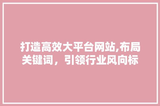 打造高效大平台网站,布局关键词，引领行业风向标