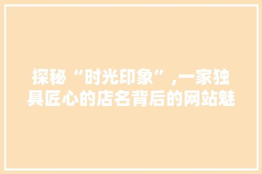探秘“时光印象”,一家独具匠心的店名背后的网站魅力