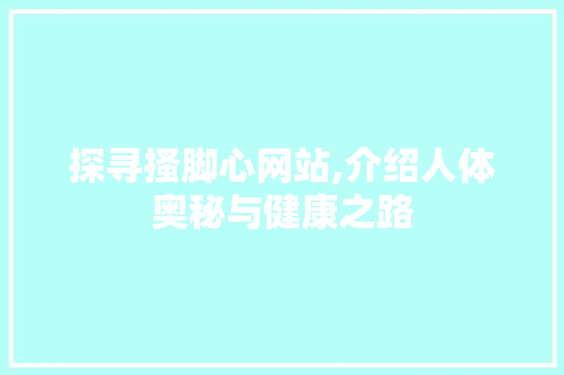 探寻搔脚心网站,介绍人体奥秘与健康之路