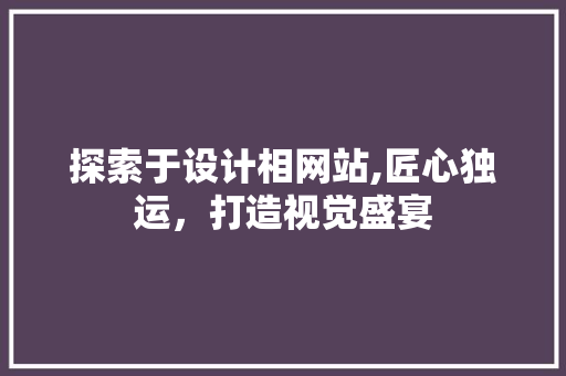 探索于设计相网站,匠心独运，打造视觉盛宴