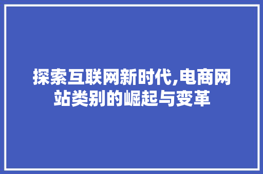 探索互联网新时代,电商网站类别的崛起与变革