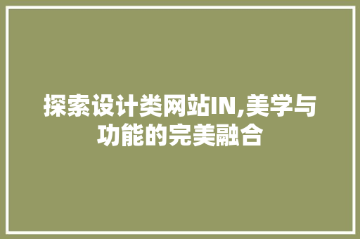 探索设计类网站IN,美学与功能的完美融合