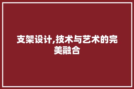 支架设计,技术与艺术的完美融合